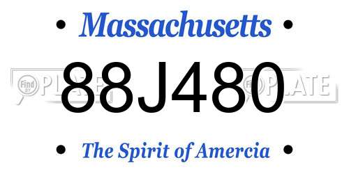 88J480 Massachusetts License Plate