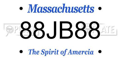 88JB88 Massachusetts License Plate