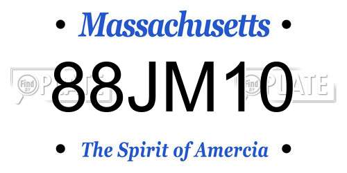 88JM10 Massachusetts License Plate