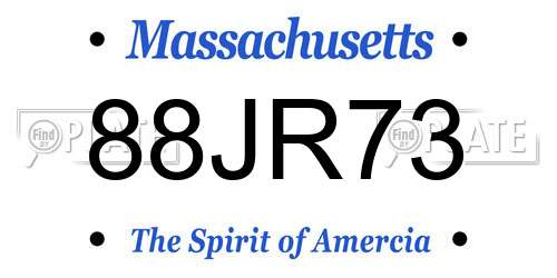 88JR73 Massachusetts License Plate
