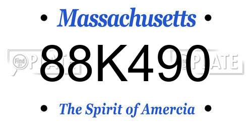 88K490 Massachusetts License Plate