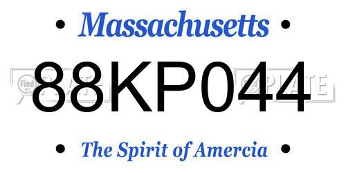88KP044 Massachusetts License Plate