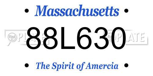 88L630 Massachusetts License Plate