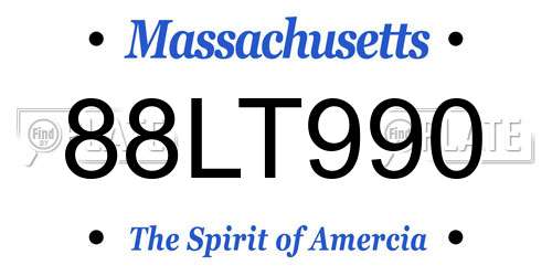 88LT990 Massachusetts License Plate