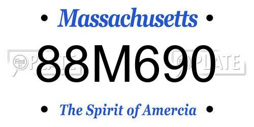 88M690 Massachusetts License Plate