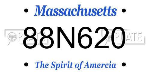 88N620 Massachusetts License Plate