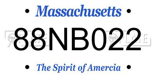 88NB022 Massachusetts License Plate