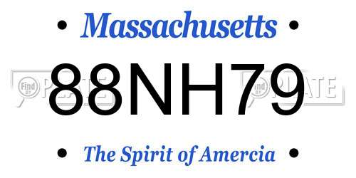88NH79 Massachusetts License Plate