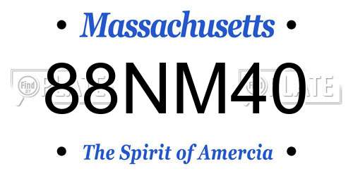 88NM40 Massachusetts License Plate