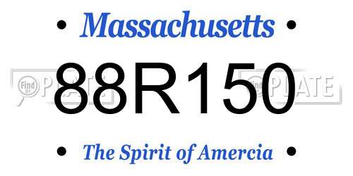 88R150 Massachusetts License Plate