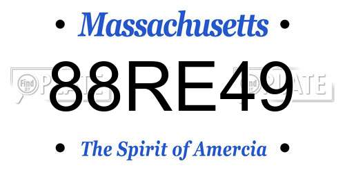 88RE49 Massachusetts License Plate