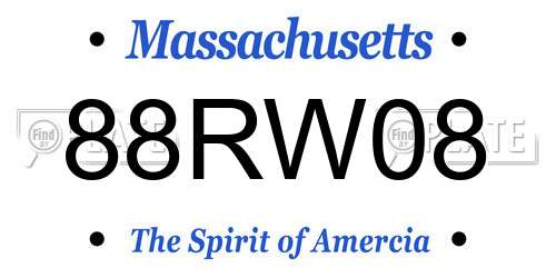 88RW08 Massachusetts License Plate