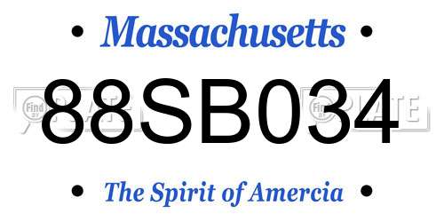 88SB034 Massachusetts License Plate