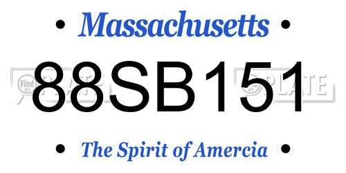 88SB151 Massachusetts License Plate
