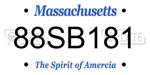 88SB181 Massachusetts License Plate