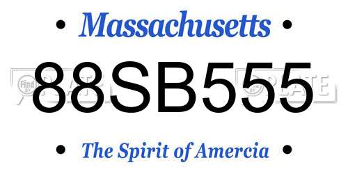 88SB555 Massachusetts License Plate