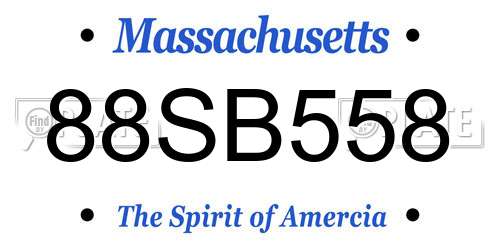 88SB558 Massachusetts License Plate