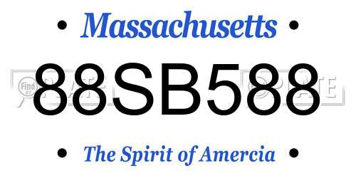 88SB588 Massachusetts License Plate
