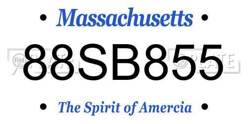 88SB855 Massachusetts License Plate