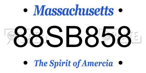 88SB858 Massachusetts License Plate
