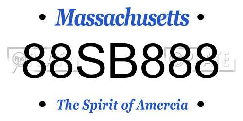 88SB888 Massachusetts License Plate