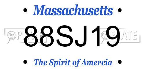 88SJ19 Massachusetts License Plate