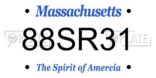 88SR31 Massachusetts License Plate