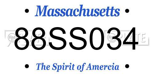 88SS034 Massachusetts License Plate