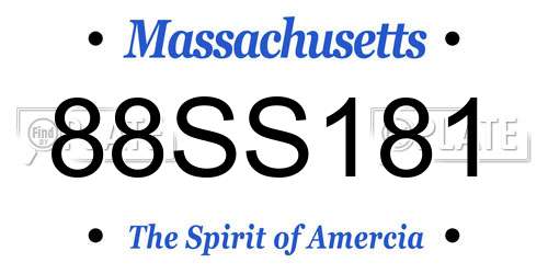 88SS181 Massachusetts License Plate