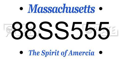 88SS555 Massachusetts License Plate