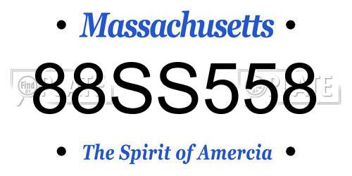 88SS558 Massachusetts License Plate
