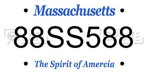88SS588 Massachusetts License Plate