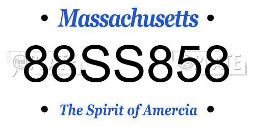 88SS858 Massachusetts License Plate