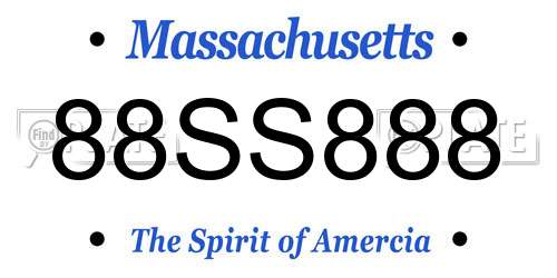 88SS888 Massachusetts License Plate