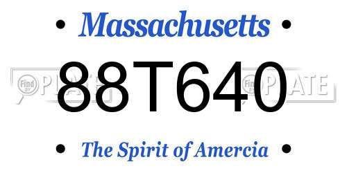 88T640 Massachusetts License Plate