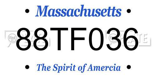 88TF036 Massachusetts License Plate