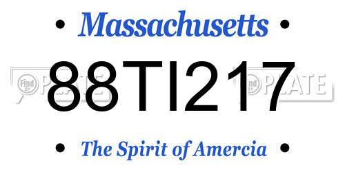 88TI217 Massachusetts License Plate