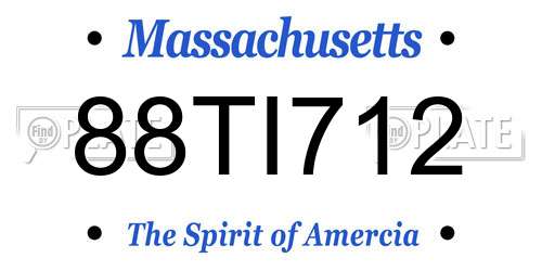 88TI712 Massachusetts License Plate