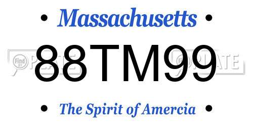 88TM99 Massachusetts License Plate