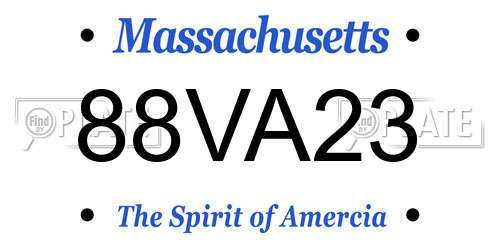 88VA23 Massachusetts License Plate