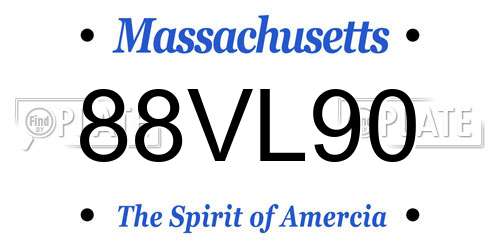 88VL90 Massachusetts License Plate