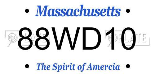 88WD10 Massachusetts License Plate