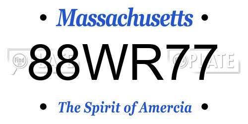 88WR77 Massachusetts License Plate