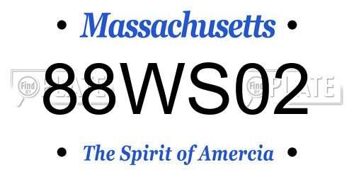 88WS02 Massachusetts License Plate