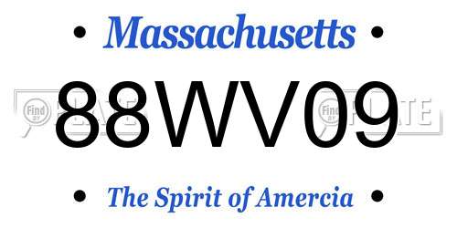 88WV09 Massachusetts License Plate
