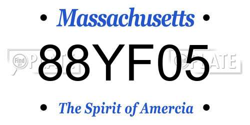 88YF05 Massachusetts License Plate