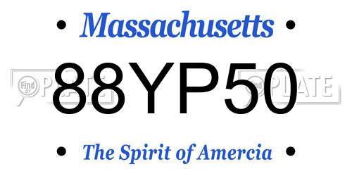 88YP50 Massachusetts License Plate