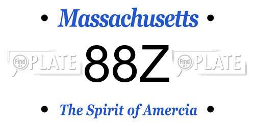 88Z Massachusetts License Plate