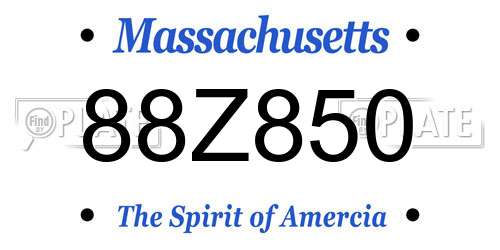 88Z850 Massachusetts License Plate