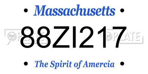 88ZI217 Massachusetts License Plate
